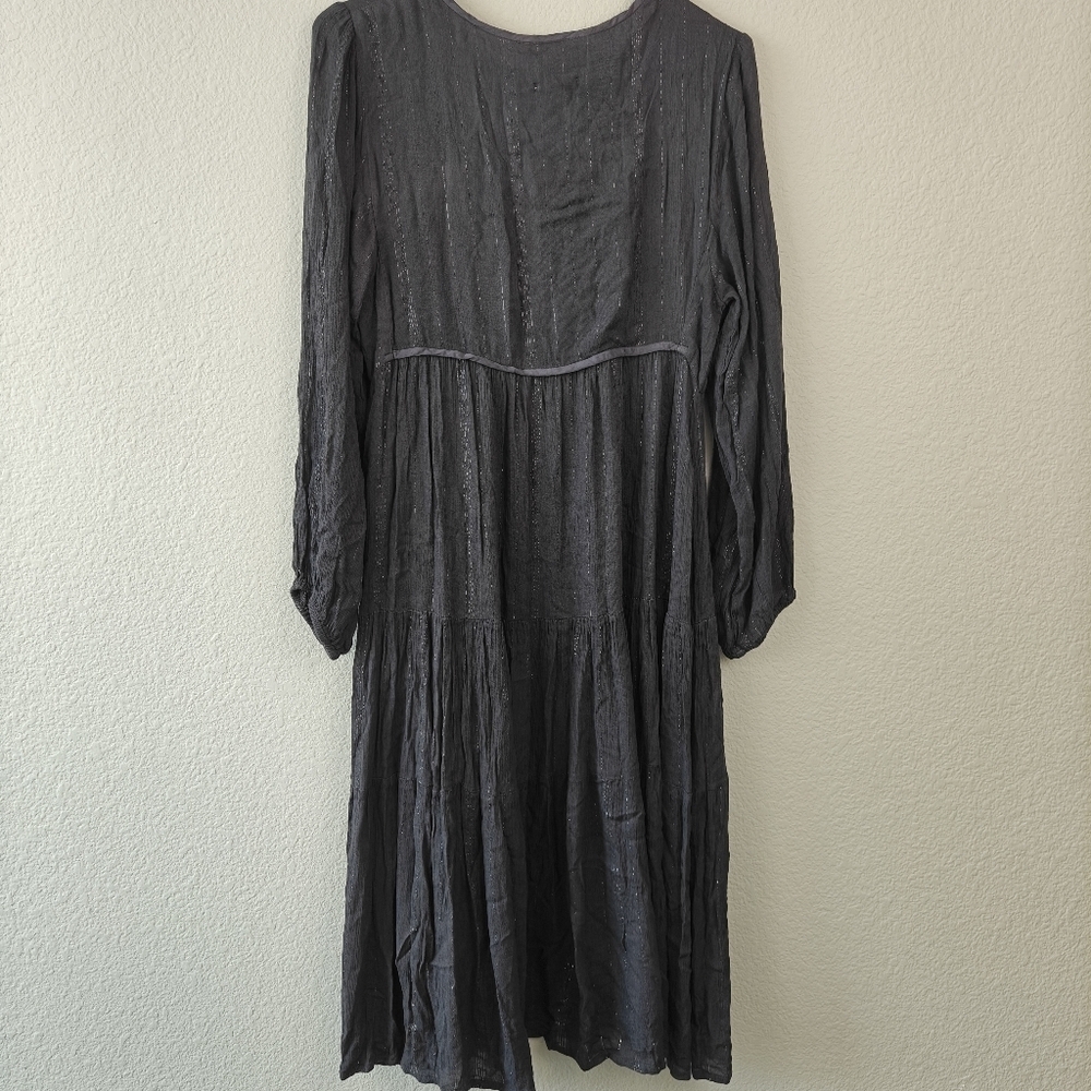 Blue Boheme NWT Grey Serenity Boho Cottagecore Long Sleeve Midi Dress Size S/M - Picture 11 of 13